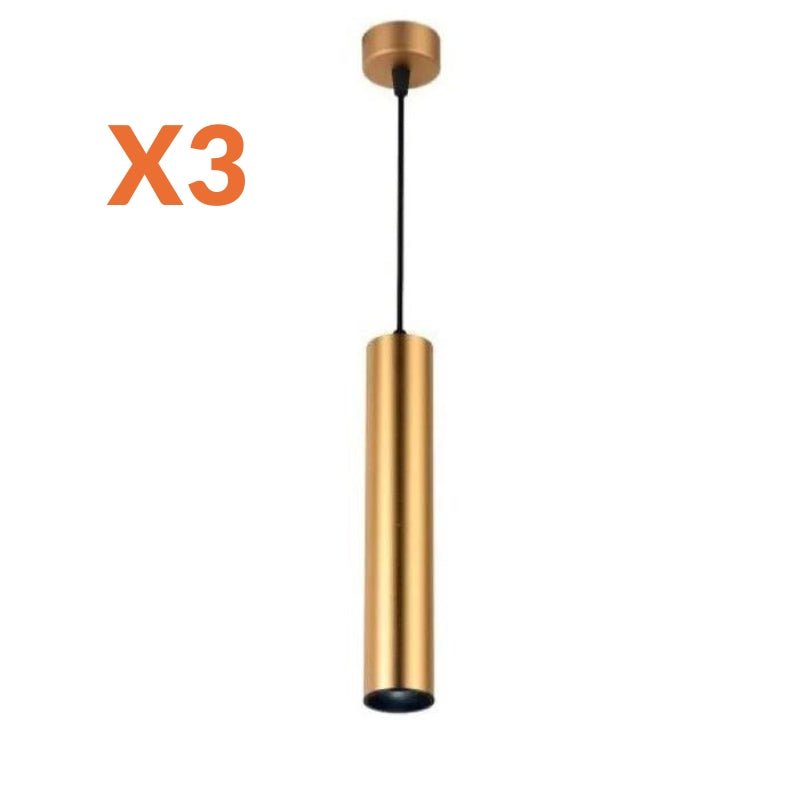Luminaire Suspendu GU10 IP20 30cm Doré (Pack de 3) - Silamp France