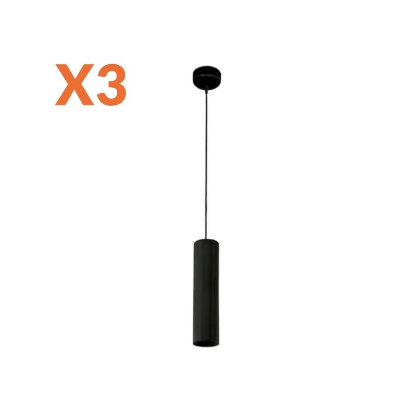 Luminaire Suspendu GU10 IP20 30cm NOIR (Pack de 3) - Silamp France