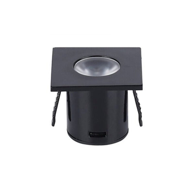 Mini Spot LED Encastrable 1W 90° carré Noir - Silamp France