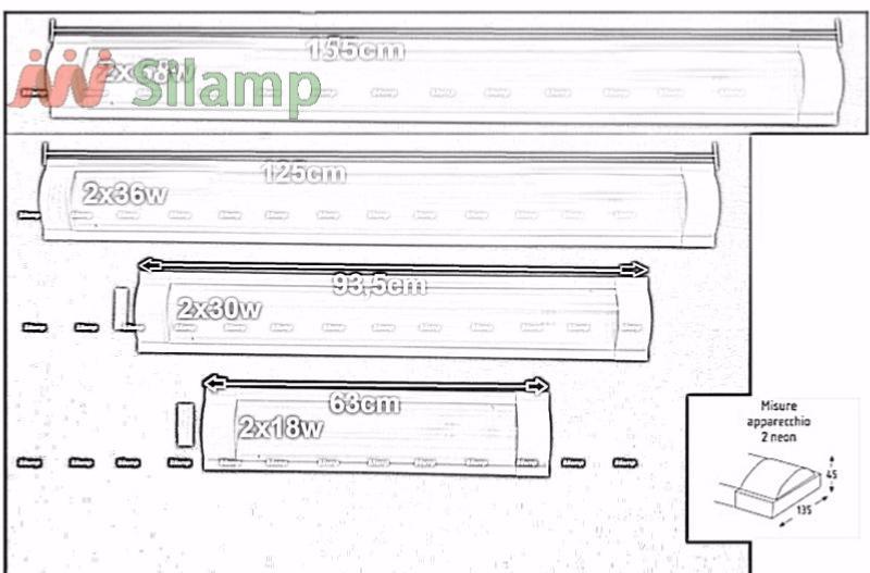 Réglette double pour Tubes LED T8 60cm Réflecteur Opaque