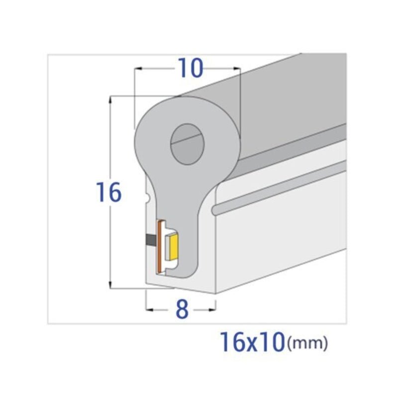 Néon Flexible LED 220V 50M Dimmable 120LED/m Rose - Silamp France