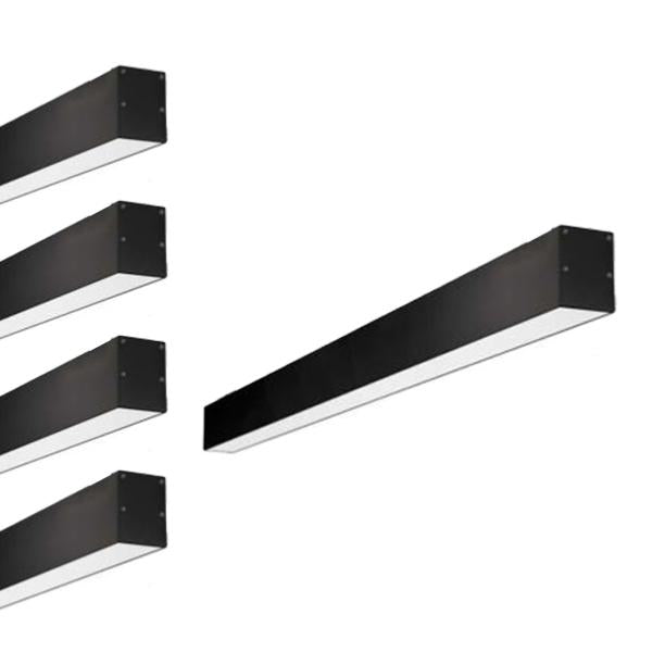 Réglette LED 120cmx7cm 36W Suspendue NOIR (Pack de 5)