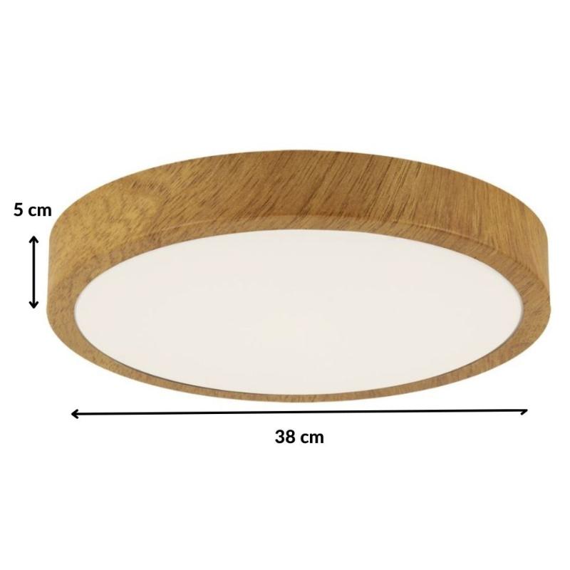 Plafonnier LED 24W Bois Chêne 38cm - Silamp France