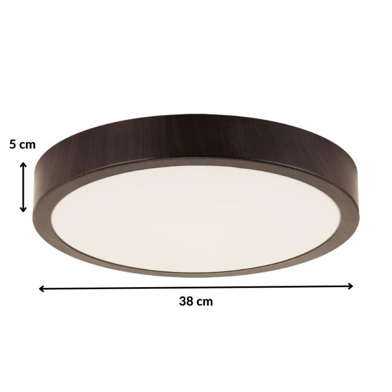 Plafonnier LED 24W Bois Wengé 38cm - Silamp France