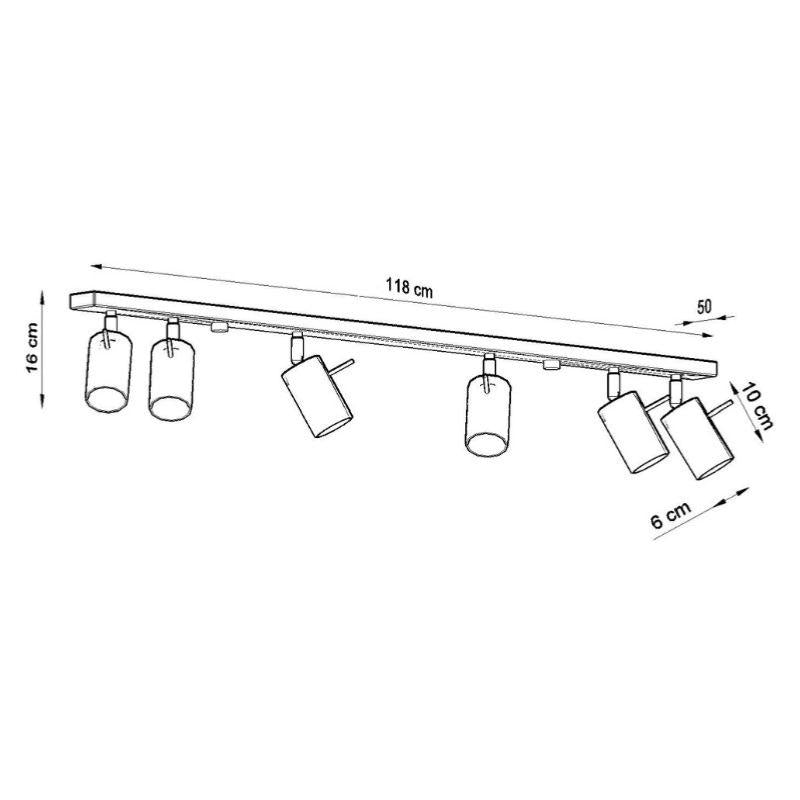 Plafonnier Spot Orientable Blanc pour 6 Ampoules GU10