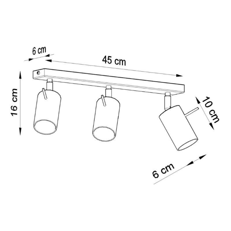 Plafonnier Spot Orientable Inox pour 3 Ampoules GU10