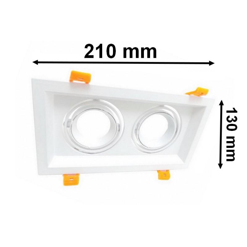 Support Spot GU10 LED Encastrable Double Projecteur