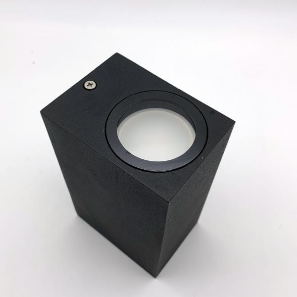 Applique Murale Noire LED IP44 double faisceau GU10 Carrée