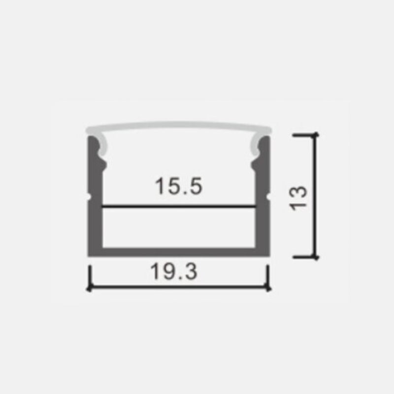 Profilé Aluminium 19x13mm 2m Pour Ruban LED Couvercle Opaque Blanc - Silamp France