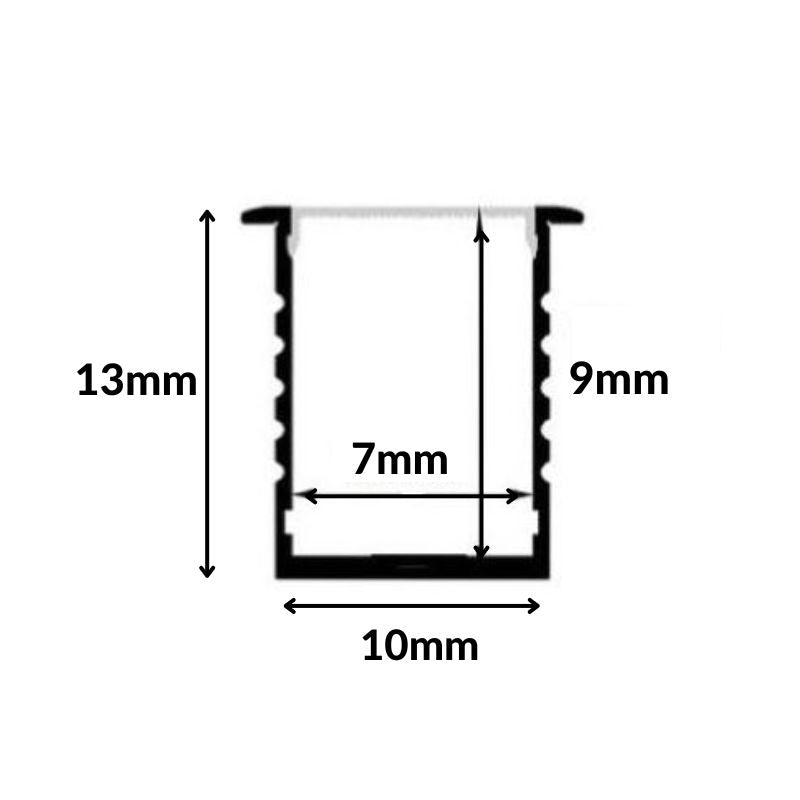 Profilé Aluminium 1m pour Ruban LED avec Cache Blanc Opaque - Silamp France