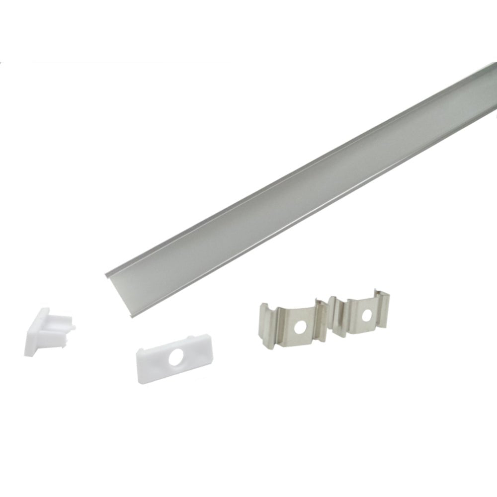 Profilé Aluminium 1m pour Ruban LED avec Couvercle Blanc Opaque - Silamp France