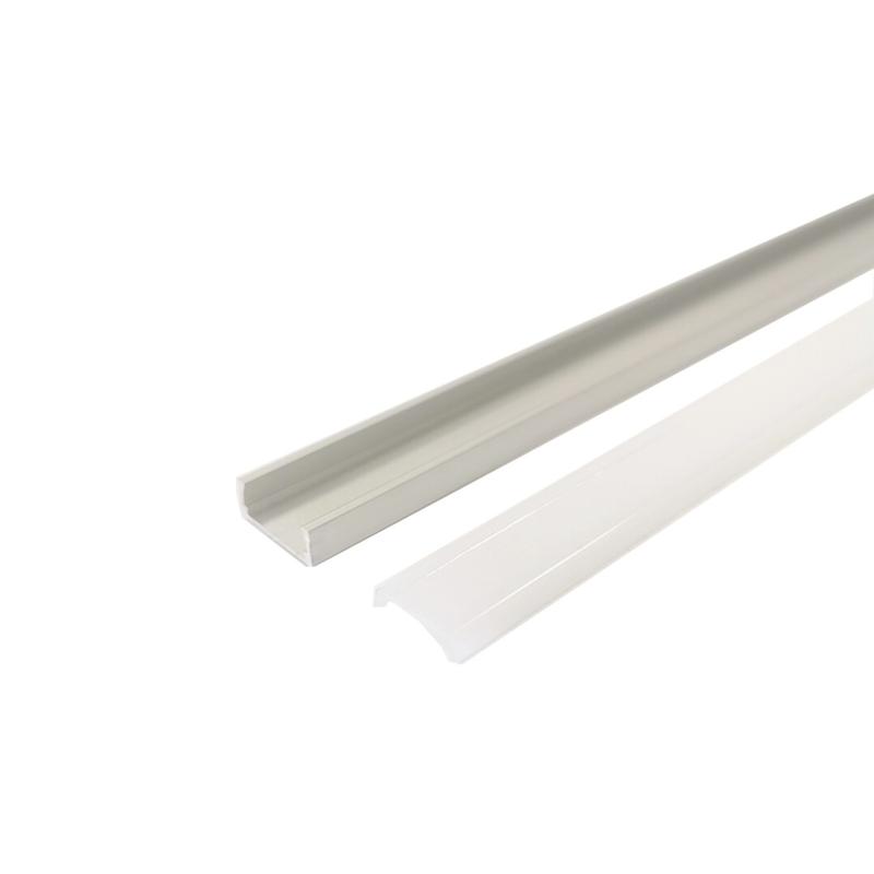 Profilé Aluminium 1m pour Ruban LED avec Couvercle Blanc Opaque - Silamp France