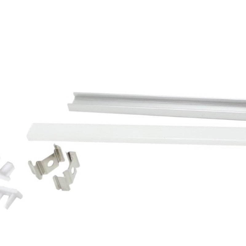 Profilé Aluminium 1m pour Ruban LED avec Couvercle Blanc Opaque - Silamp France