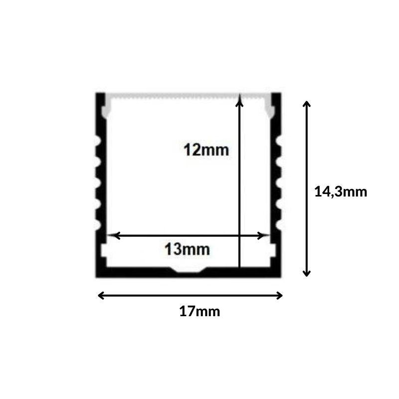 Profilé Aluminium 1m pour Ruban LED - Couvercle Opaque - Silamp France