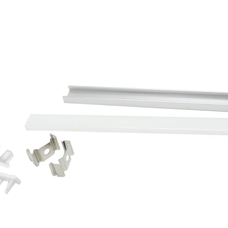 Profilé Aluminium 2m pour Ruban LED avec Couvercle Blanc Opaque (Pack de 5) - Silamp France