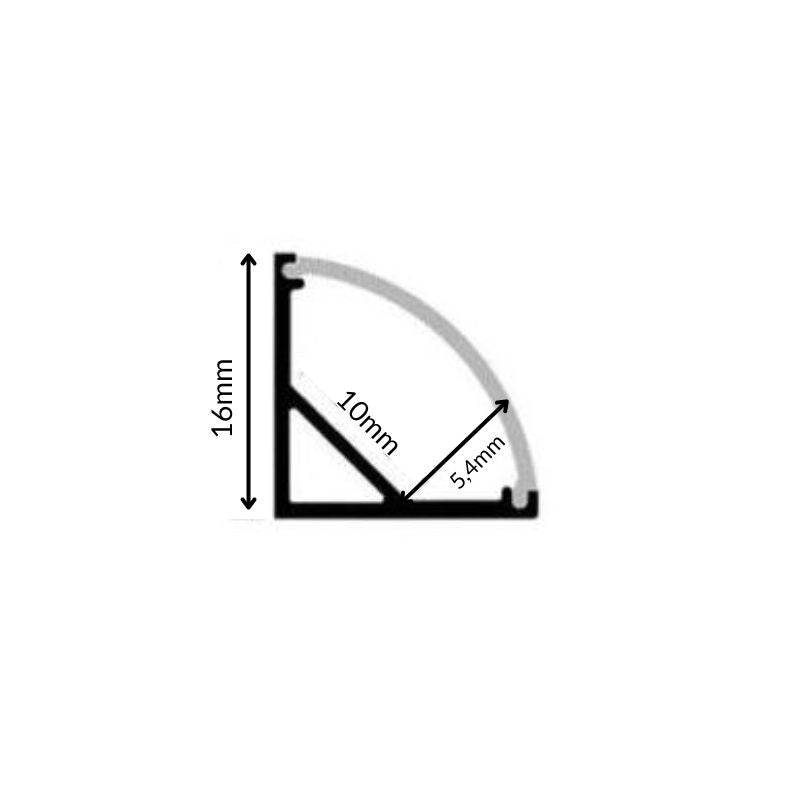 Profilé Aluminium Angle 1m pour Ruban LED Couvercle Blanc Opaque - Silamp France