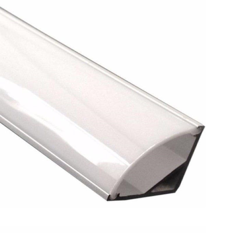 Profilé Aluminium Angle 1m pour Ruban LED Couvercle Blanc Opaque - Silamp France