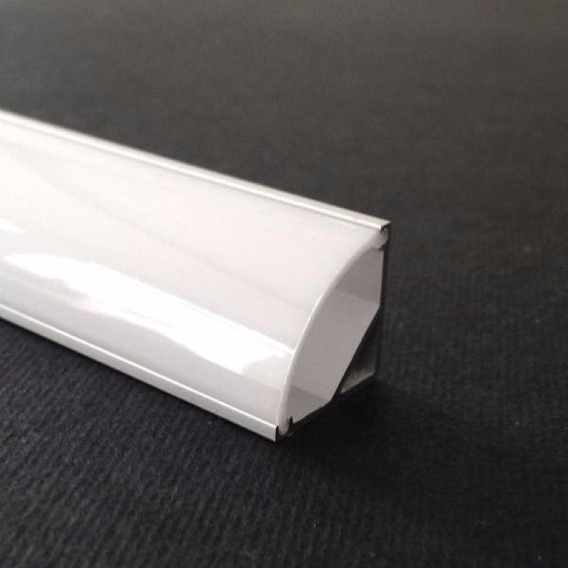 Profilé Aluminium Angle 2m pour Ruban LED Couvercle Blanc Opaque (pack de 5) - Silamp France