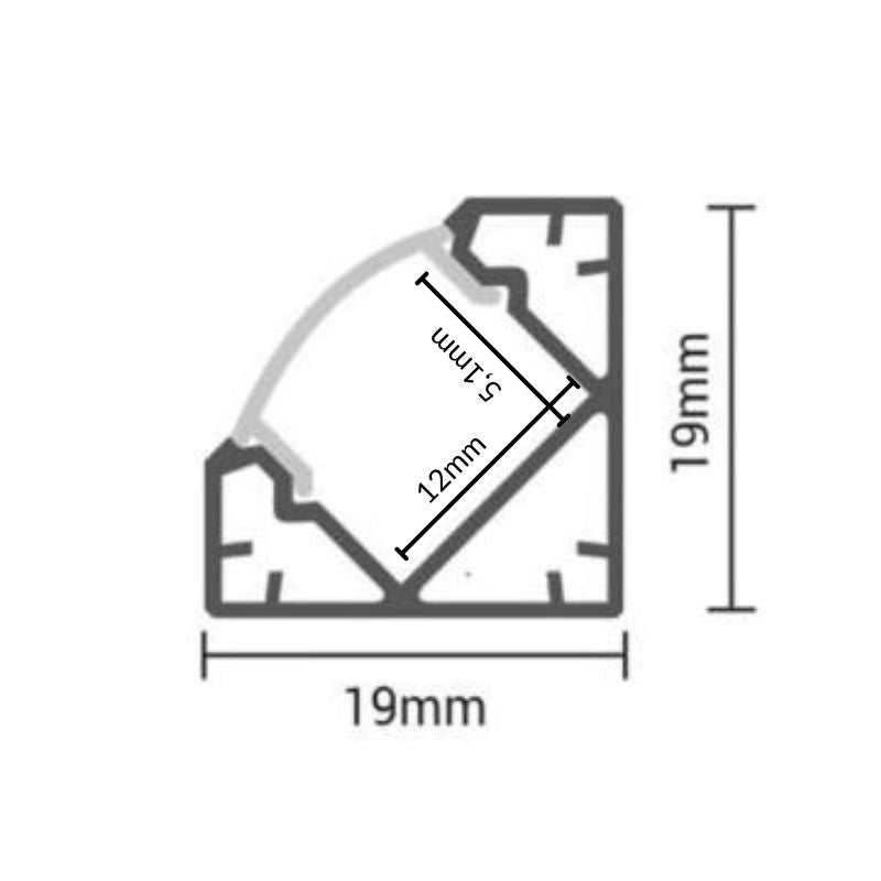 Profilé Aluminium Blanc Angle 2m pour Ruban LED Couvercle Blanc Opaque - Silamp France