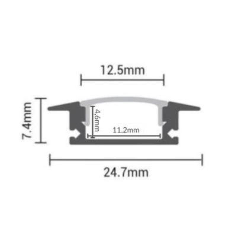 Profilé Aluminium Blanc Encastrable 2m avec Couvercle Blanc Opaque - Silamp France