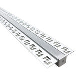 Profilé Aluminium encastrable 1m pour Ruban LED Couvercle Blanc Opaque