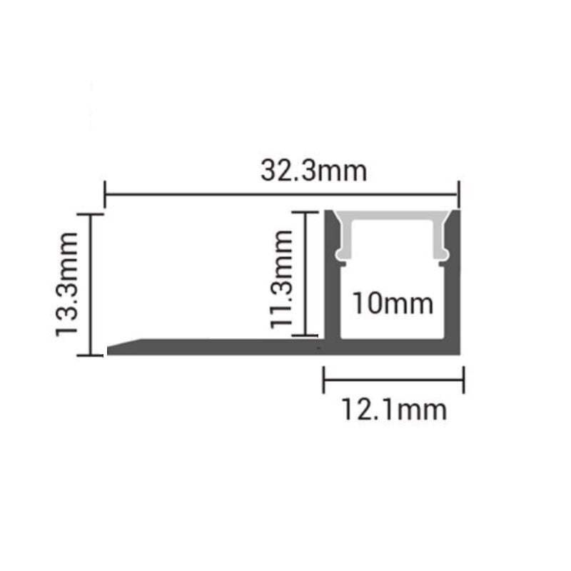 Profilé Aluminium Encastrable 2m Plafond pour Ruban LED - Silamp France