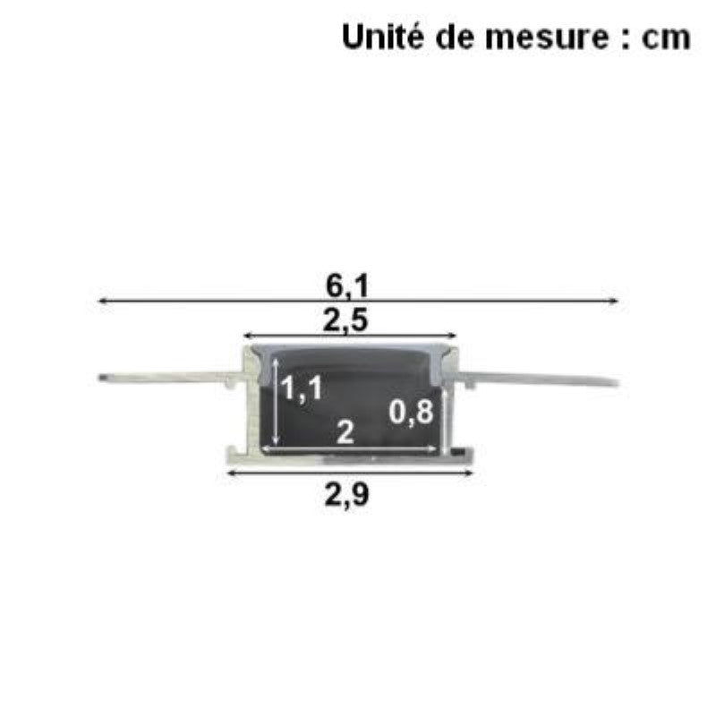 Profilé Aluminium encastré 1m pour Ruban LED Double Couvercle Blanc Opaque - Silamp France