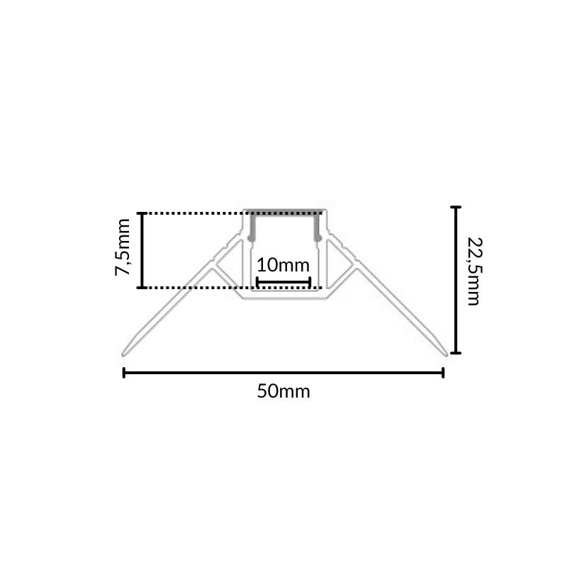 Profilé Aluminium encastré angulaire 1m pour Ruban LED Couvercle Blanc Opaque - Silamp France