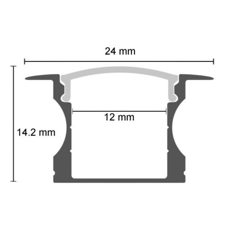 Profilé Encastrable Aluminium 2m pour Ruban LED Couvercle Blanc Opaque - Silamp France