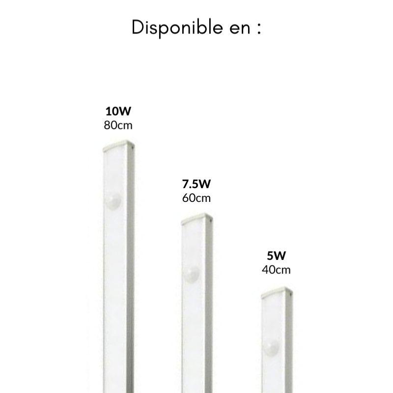 Profilé LED intégré 40cm 5W 12V Slim avec détecteur de mouvement crépusculaire - Silamp France
