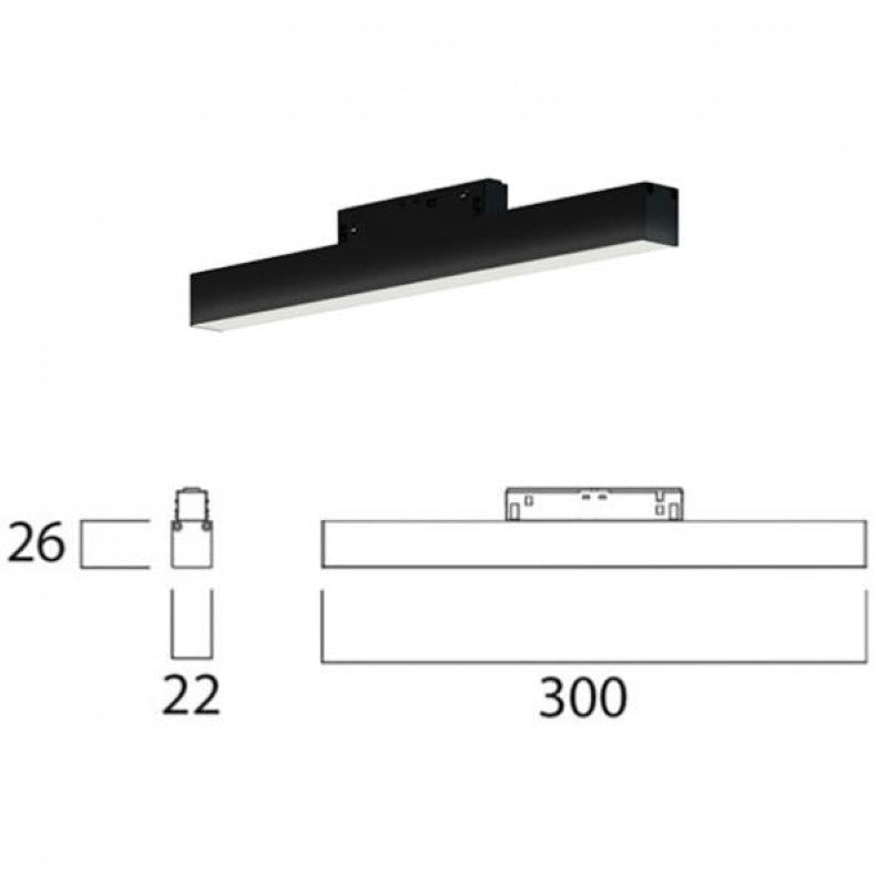 Profilé LED sur Rail Magnétique 48V 10W Opaque - Silamp France