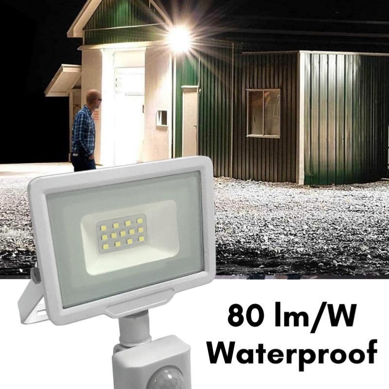 Projecteur LED 10W IP65 Blanc avec Détecteur de Mouvement - Silamp France