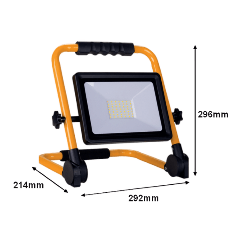 Projecteur LED 30W pour Chantier IP65 Portable + 3M de câble - Silamp France
