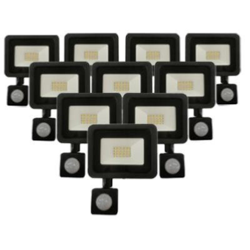 Projecteur LED 50W Détecteur de Mouvement Crépusculaire Extra Plat IP65 NOIR (Pack de 10) - Silamp France