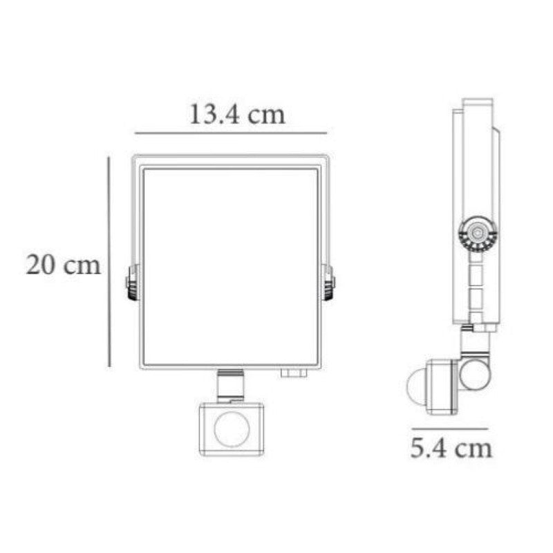 Projecteur LED Connecté WiFi RGBW 20W IP44 avec Détecteur de Mouvement (Lot de 4) - Silamp France