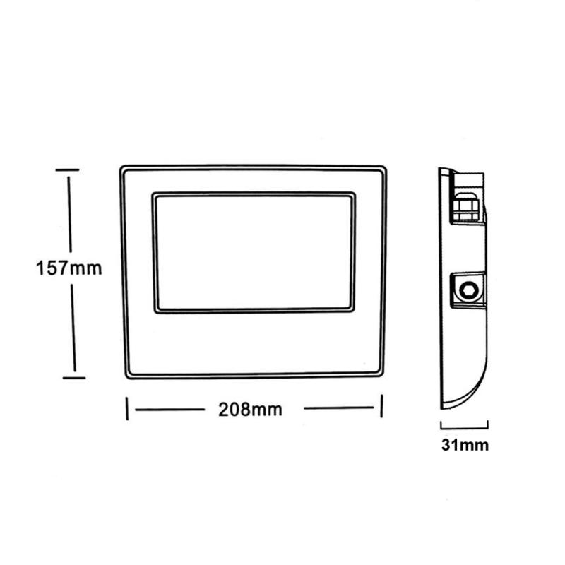 Projecteur LED Détecteur de Mouvement Crépusculaire 50W Extra Plat IP65 NOIR - Silamp France