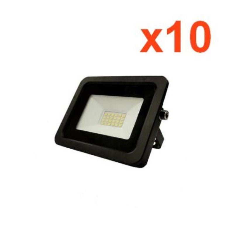 Projecteur LED Extérieur 20W IP65 Noir (Pack de 10) - Silamp France