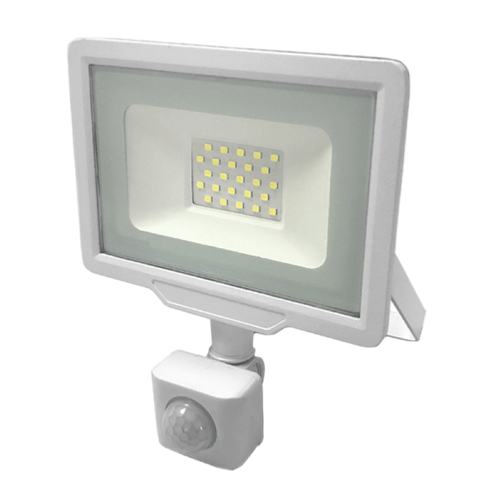 Projecteur LED Extérieur 30W IP65 BLANC avec Détecteur de Mouvement Crépusculaire
