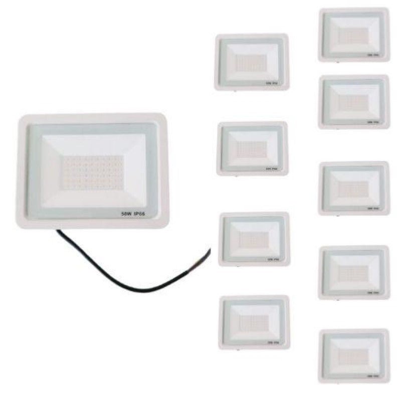 Projecteur LED Extérieur 50W IP66 BLANC (Pack de 10) - Silamp France