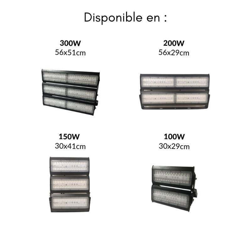 Projecteur LED Industriel 100W IP65 Noir - Silamp France