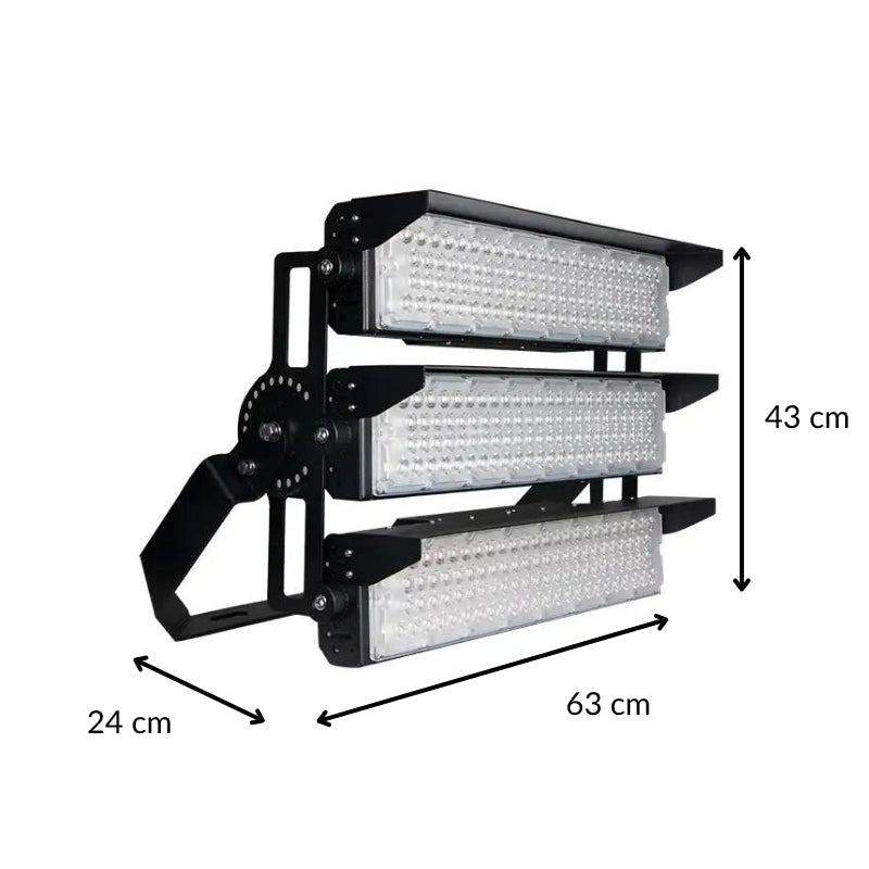 Projecteur LED Puissant Industriel 750W 170lm/W IP66 Noir Orientable - Silamp France