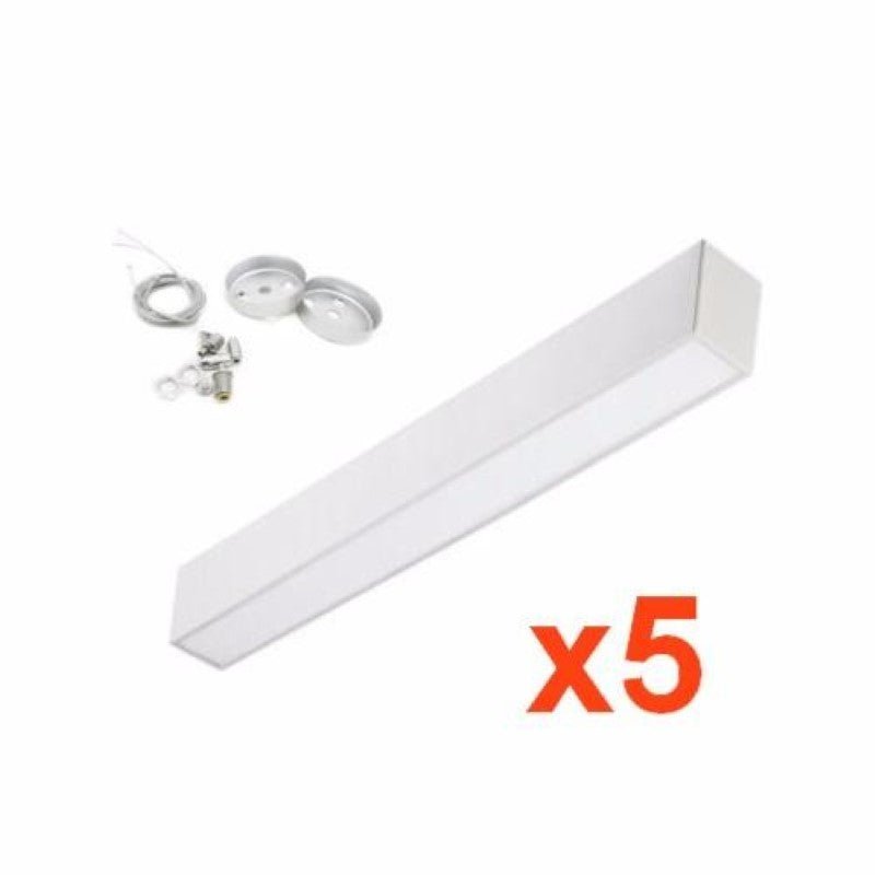 Réglette LED 120cm 24W Suspendue ALU (Pack de 5) - Silamp France