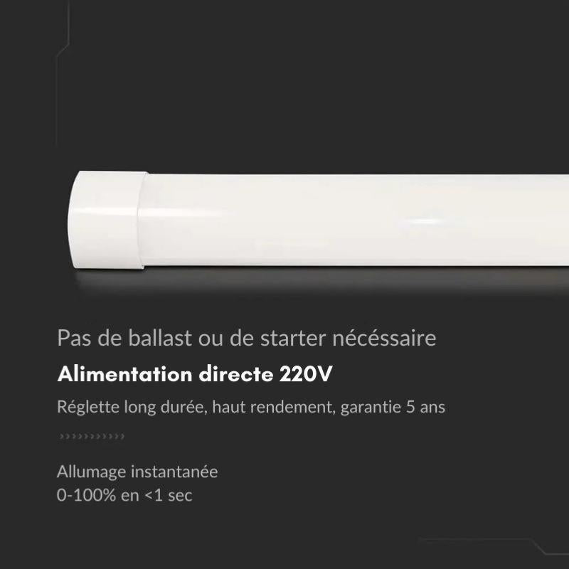 Réglette LED 120cm 30W Haut Rendement 155lm/W Garantie 5 ans - Silamp France