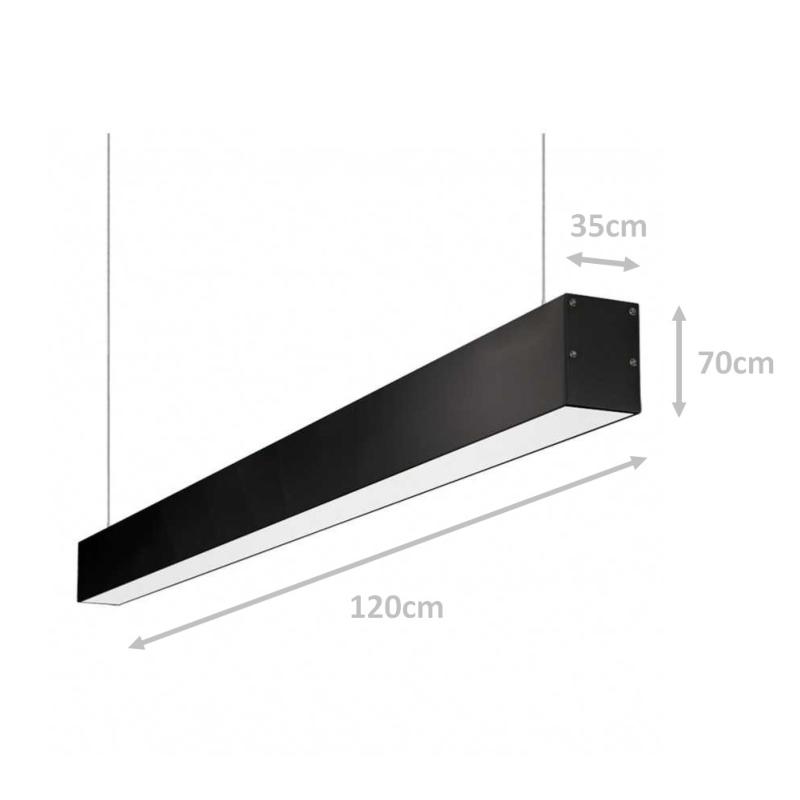 Réglette LED 120cmx7cm 36W Suspendue NOIR (Pack de 5) - Silamp France