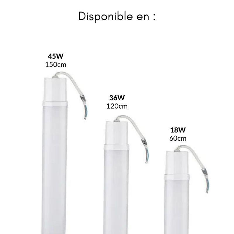 Réglette LED Etanche 120cm 36W IP65 - Silamp France