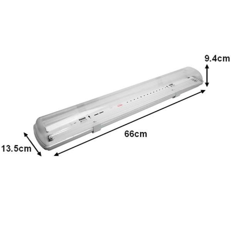 Réglette LED étanche double pour Tubes LED T8 60cm IP65 (boitier vide) - Silamp France