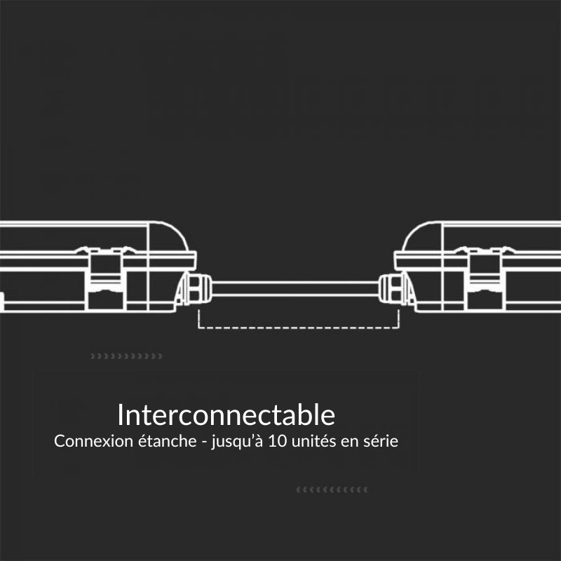 Réglette LED Étanche Interconnectable 120cm 36W 120lm/W - Silamp France