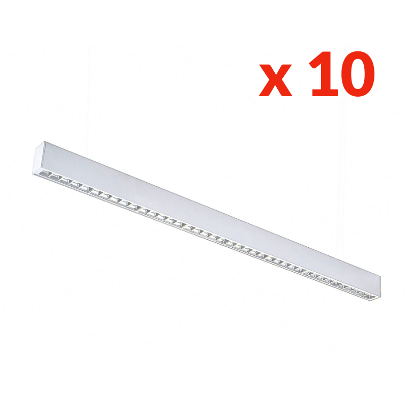 Réglette Suspendue LED 120cm 35W Blanc (Pack de 10) - Silamp France