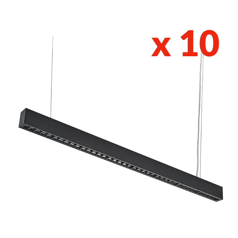 Réglette Suspendue LED 120cm 35W Noir (Pack de 10) - Silamp France