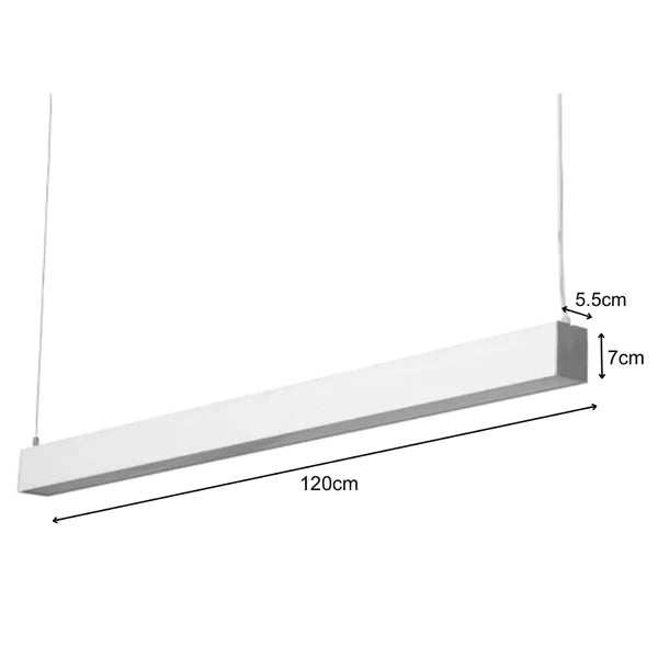 Réglette Suspendue LED Large 120cm 35W Blanc (Lot de 5) - Silamp France